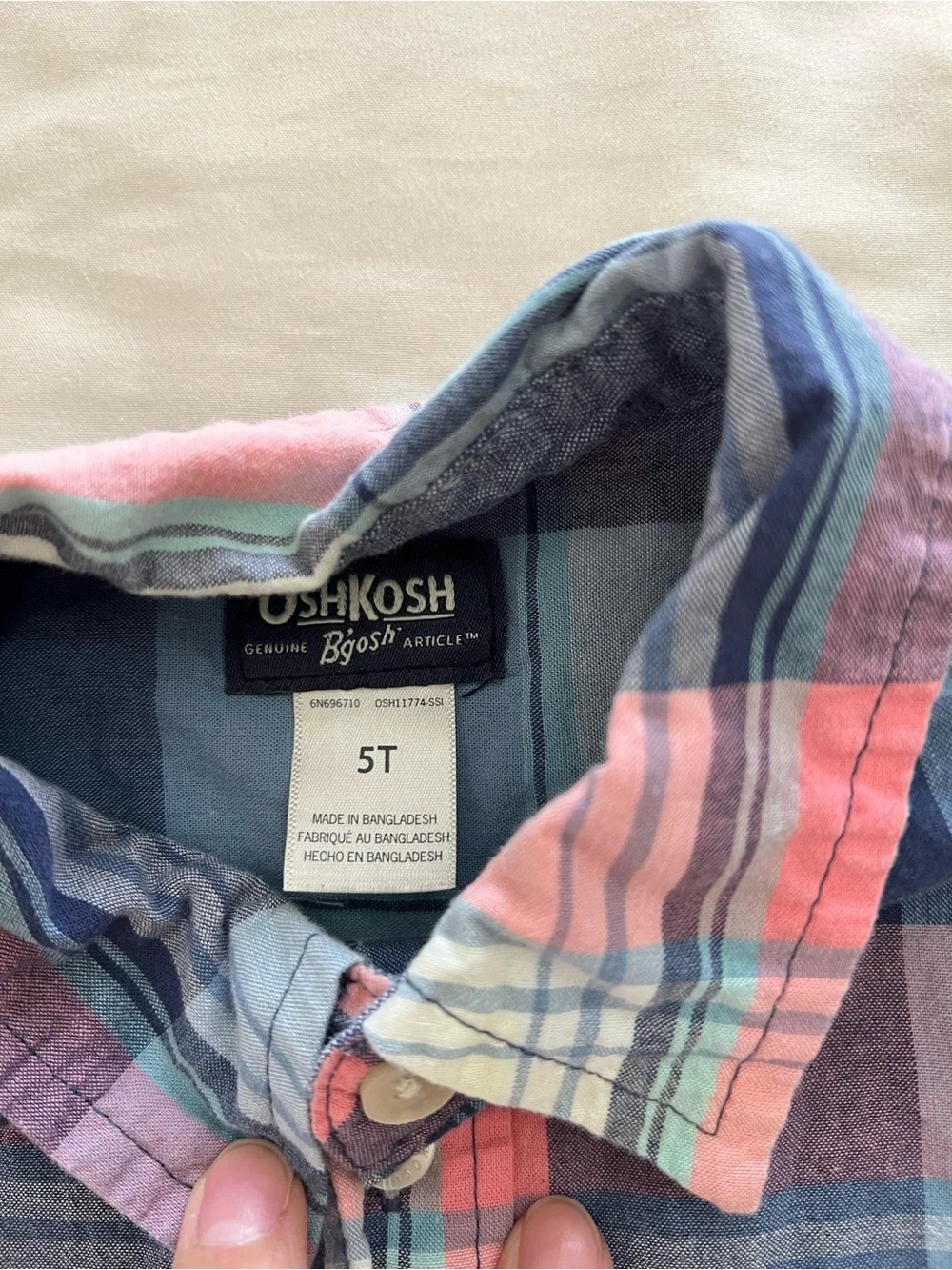 OshKosh Bgosh lightweight plaid